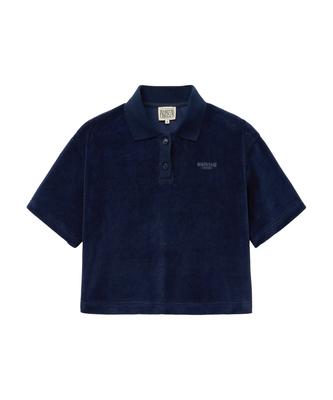 Malittepeulangsowajeobeo W Velour Jersey Crop Tee Navy