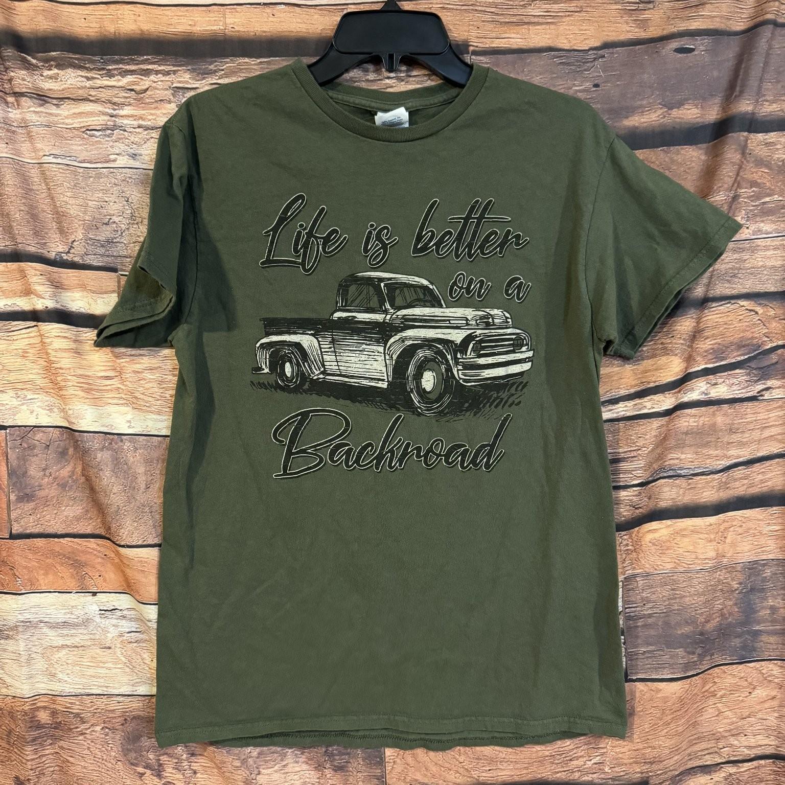 Delta Pro Weight Men s Olive Green M Truck Graphic Cotton Crew Neck Unisex T-Shirt XXXL