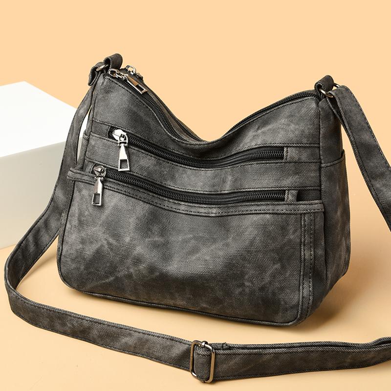 Borsa da Donna in PU a Grande Capacità a Spalla e Crossbody per Mamma