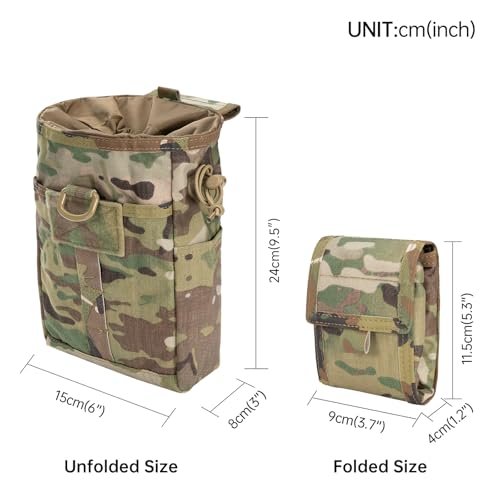 EXCELLENT ELITE SPANKER Dump Pouch, Nylon Garbage Bag/Magazine Holder, Military Pouch, Foldable Waist Bag, MOLLE Compatible, Large Capacity, Convenien