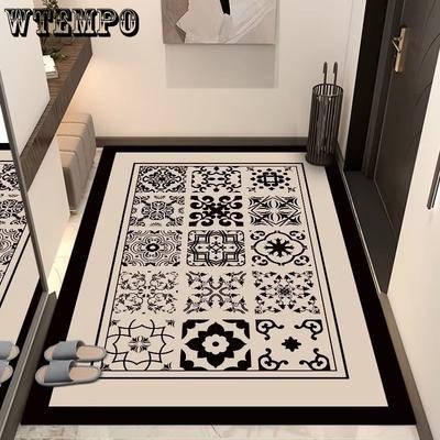 Avrupa Klasik Giriş Halısı Kare Fuaye Giriş Yer Paspası Yer Paspası Banyo Emici ve Kire Dayanıklı Yer Paspası