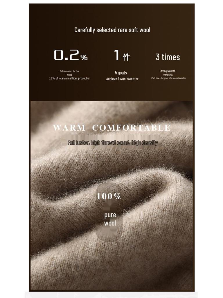 Men's 12-Gauge Zipper Sweater with Half-High Collar - Versatile Knitwear for Autumn/Winter Commute