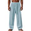 Men's Cotton And Linen Color Casual Trousers Long Pants