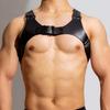 Male Body Chain Harness PU Black Halters Chain for Party Role Play