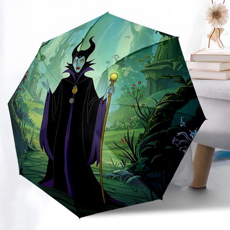 

1pc Maleficent Forest Adventure Automatic Folding Umbrella - Portable Collapsible Design, 8-Rib Iron Frame yy251209099