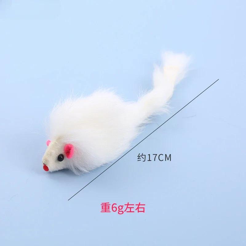 1pc Cat Mice Toys False Mouse Cat Toy Long Tail Mice Soft Real Rabbit Fur Toy for Cats Plush Rat Playing Chew Toy Pet Supplies