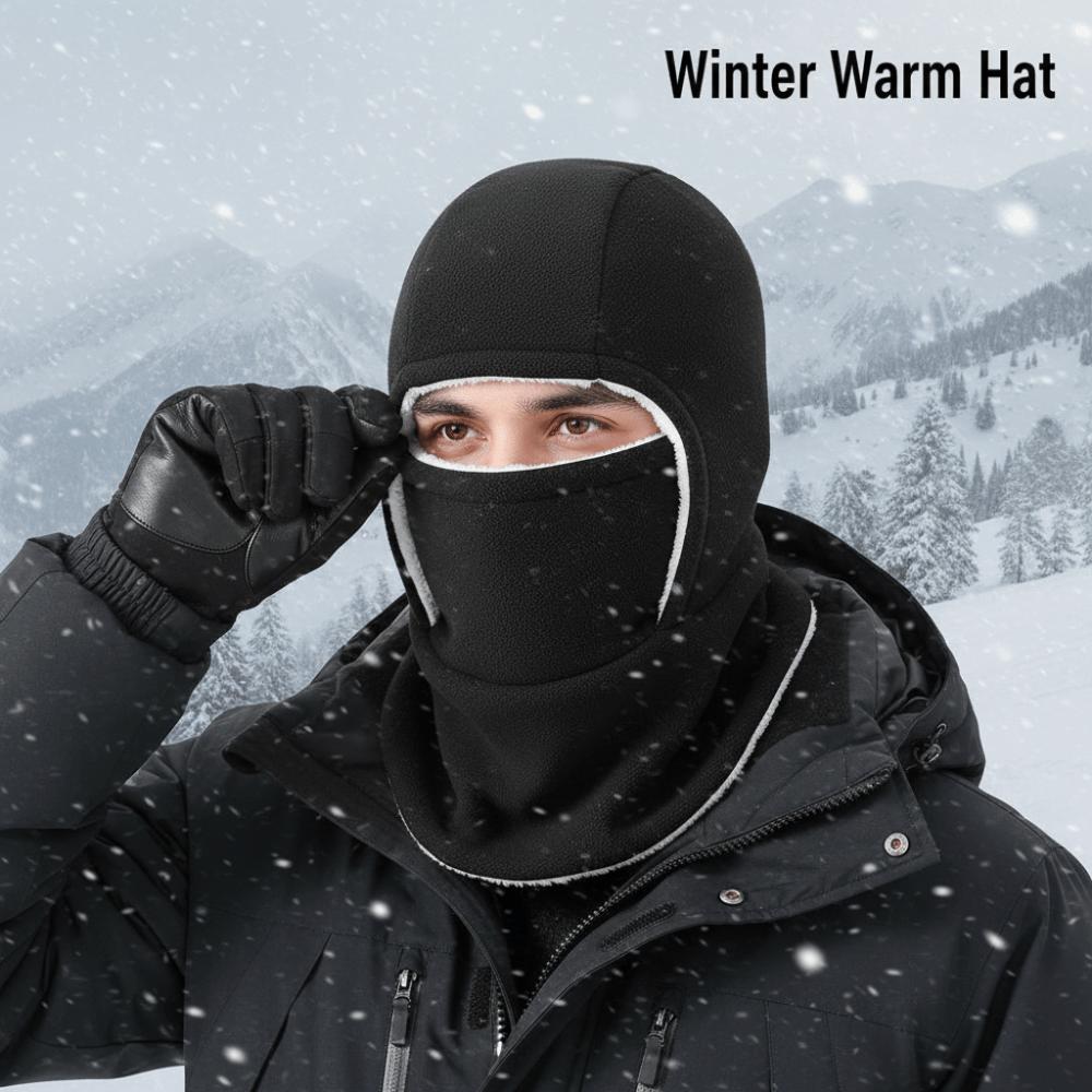 Fleece Warm Hat Mask Neck Protection Ski Windproof Cap Balaclava Cycling Cap  Skiing