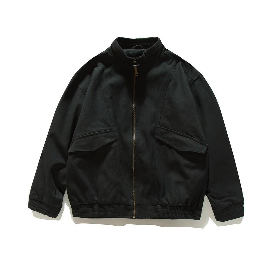 ORIGTEEN Men's Vintage Stand Collar Workwear Jacket - Retro American Spring/Autumn Style