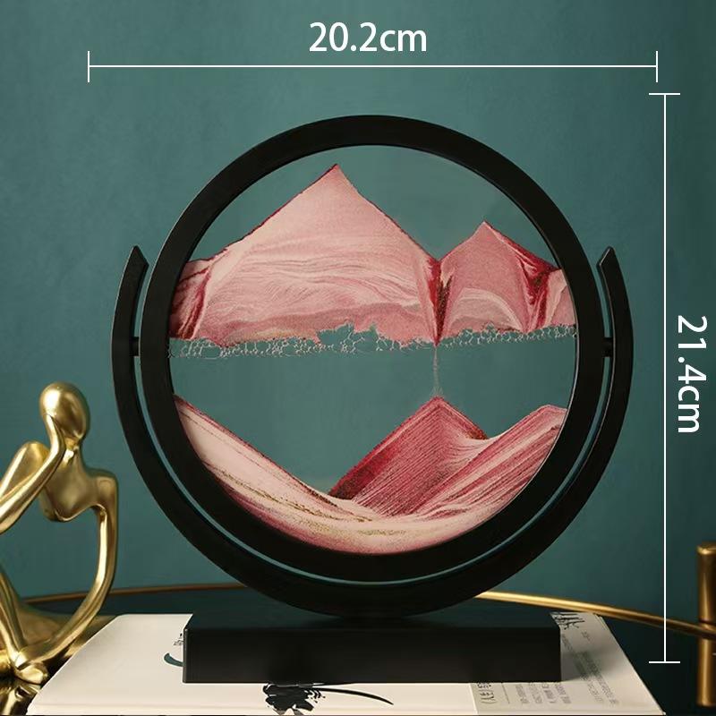 Liquid Hourglass Sand Painting Ornament Glass Decor for Office Desk Living Room Bedside Table Birthday Gift Shower Timer