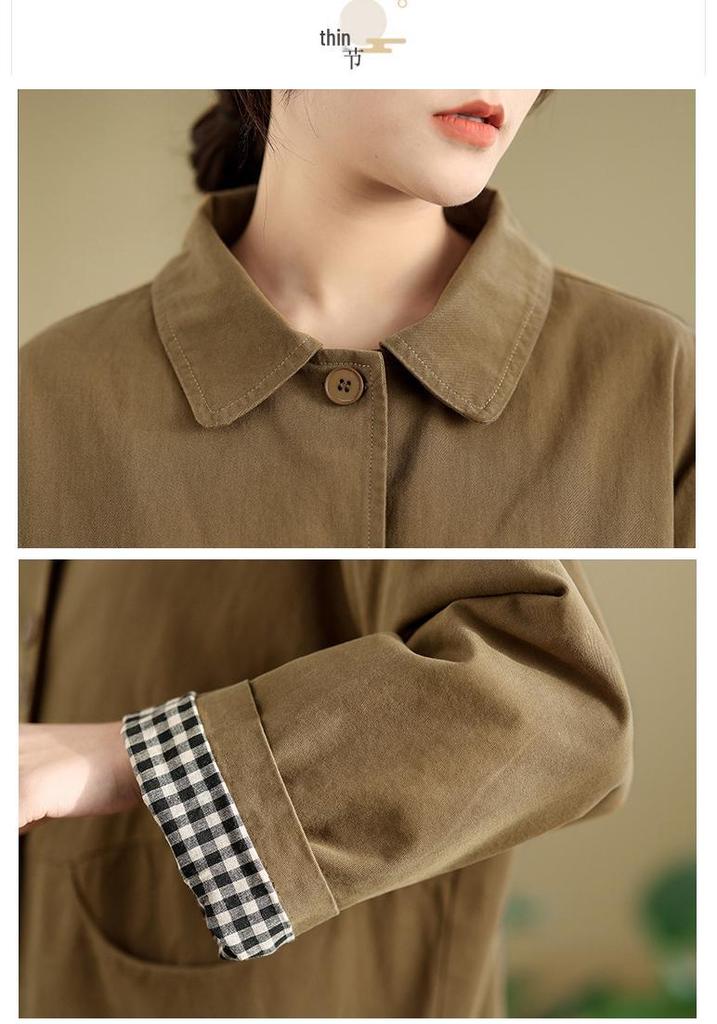Real Shot Women’s Artistic Long Sleeve Lapel Jacket - 2026 Spring/Autumn Korean Style, Loose Fit, Plus Size, Casual and Versatile.