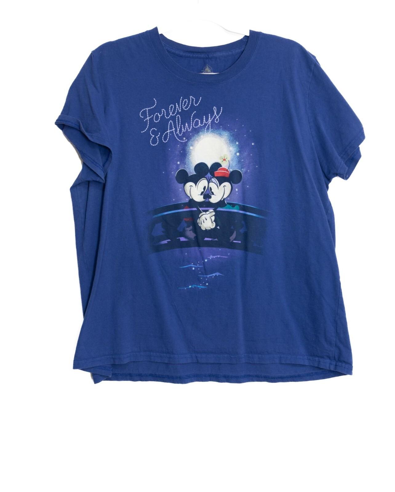 Disney Mickey Minnie Forever Always Size 2XL Blue Graphic T-Shirt Short XL