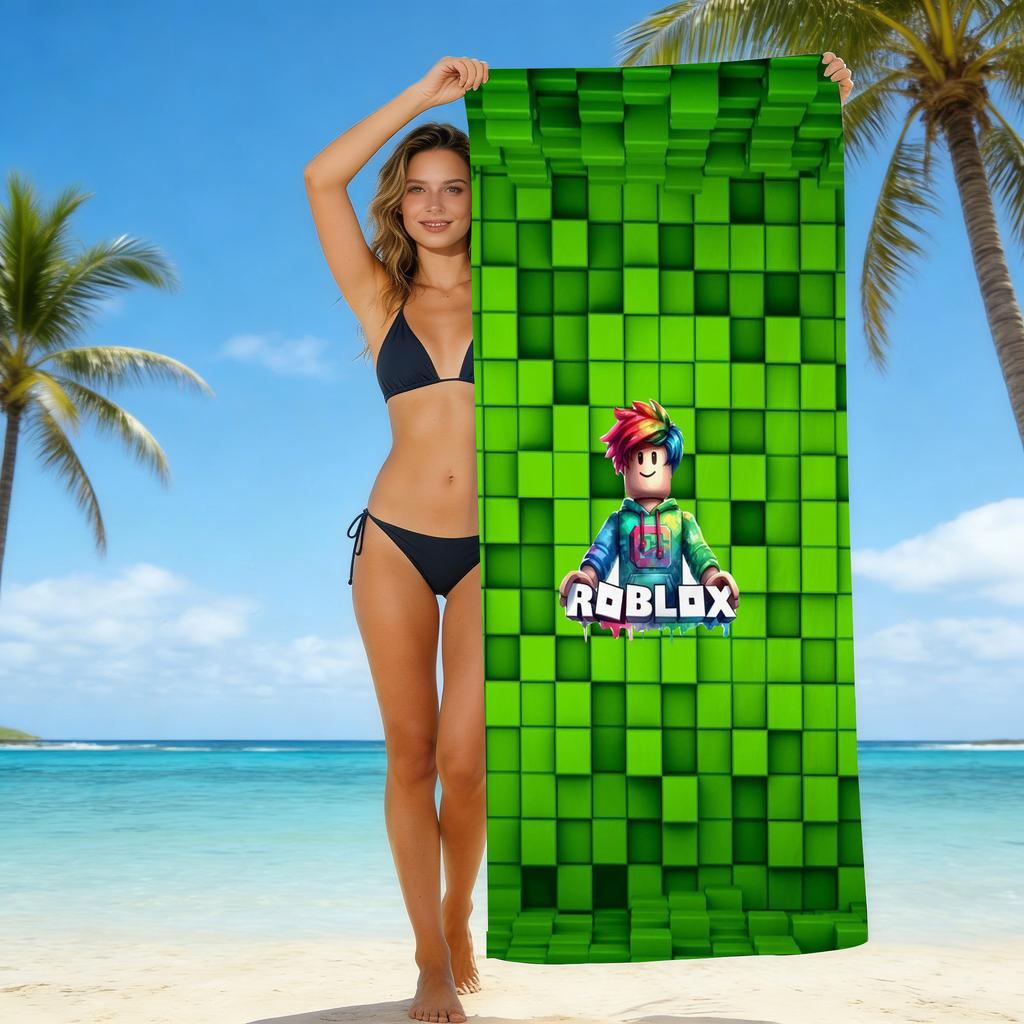 Roblox Roblox Game Beach Towel European And American Microfiber Bath Towel Beach Children Adult Towel