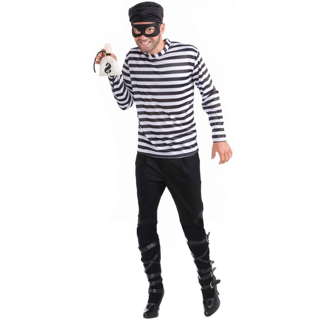 Coppia Stripes Gioca Ladro, Ladro di Vestiti Segreti Ladro di Vestiti cos Costumi Mascherata Ballo di Fine Anno Vestiti da Ladro