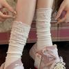 Women's Ballet Style Socks: Long Miu Calf Socks, White Lace Mary Jane Socks, JK Over-the-Knee Boot Socks.