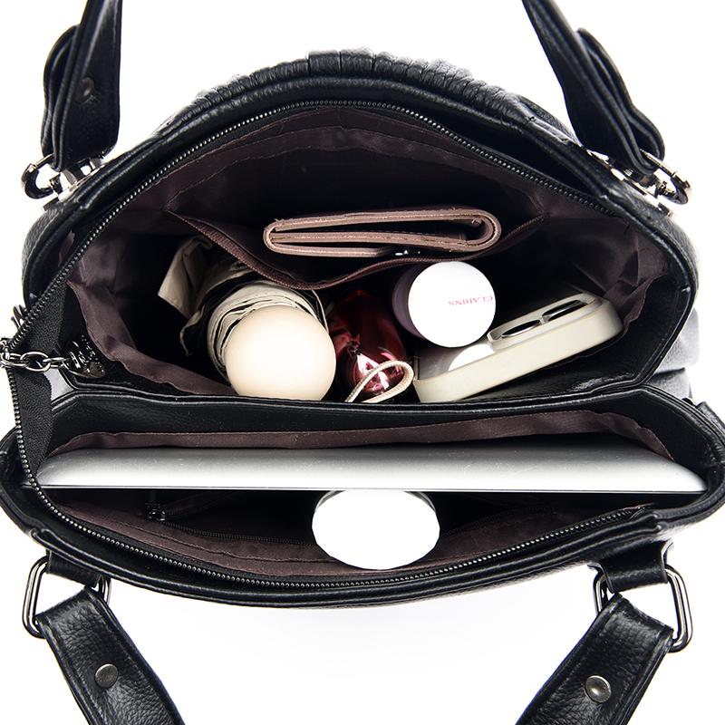 Ladies' Simple Solid Color Tote Bag, Fashionable Pleated Shoulder Bag, Multi Pocket Casual Daily Crossbody Bag Suitable for Daily Use and Shopping