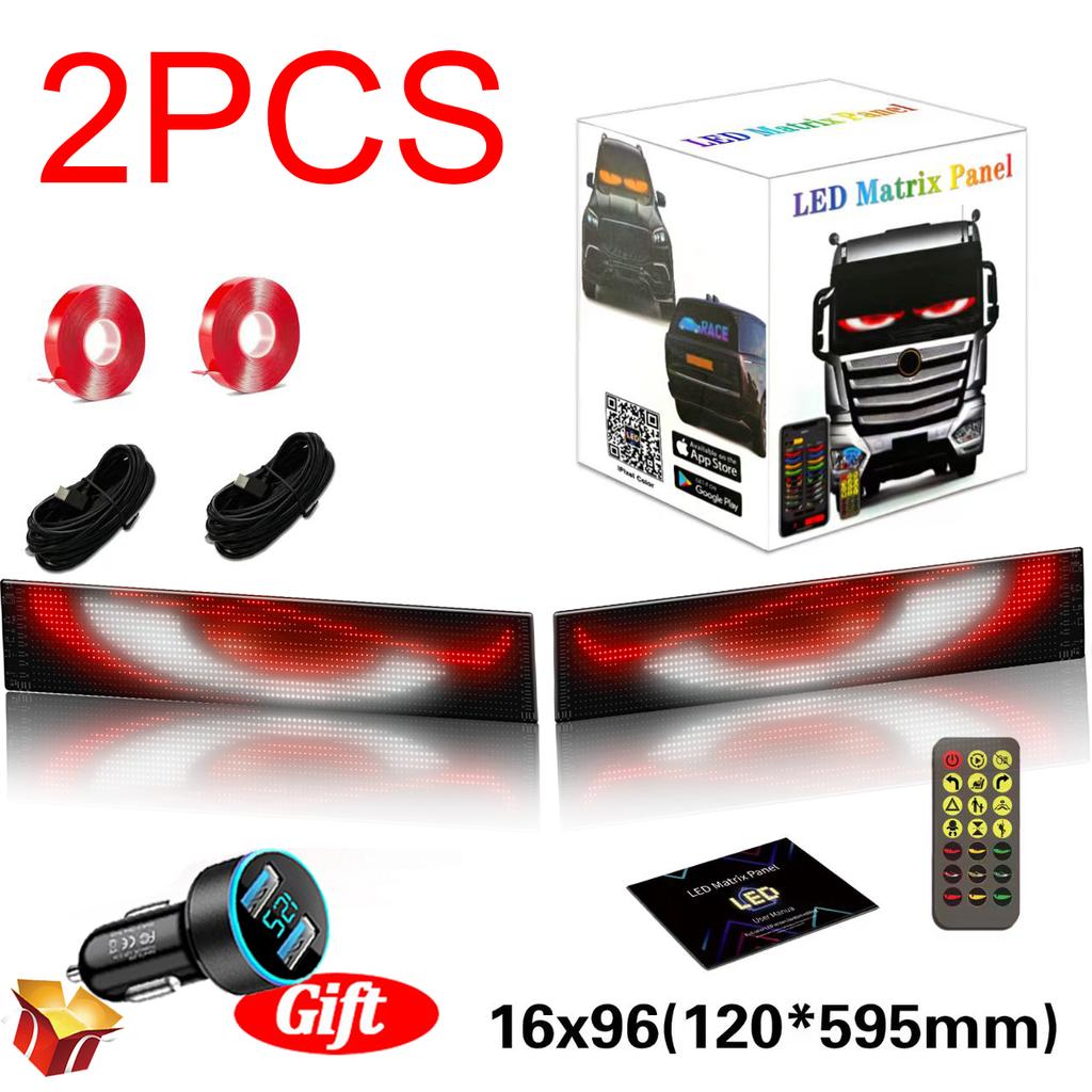 App Control Scrolling Advertising LED Sign Led Eyes for Truck USB Custom Text Pattern Programmable Display Truck Car Devil Eye