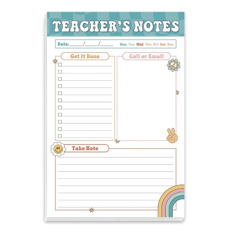 Artistic Teacher Appreciation Notebook Portable Checklist Premium Writing Paper For Classrooms