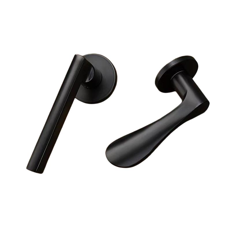 Modern Heavy Duty Privacy Round Lever Door Handle Aluminum Alloy for Bedroom Wooden Doors Apartment Use