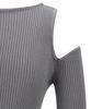 Tobaseu Slim Fit Shoulder Cutout Knit Dress (Gray)