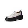 Fashion Spring/Autumn Women Shoes Split Leather Shoes Round Toe Lace Up Platform Shoes Color Mixed Thick Heel Loafers for Women Sneakers
