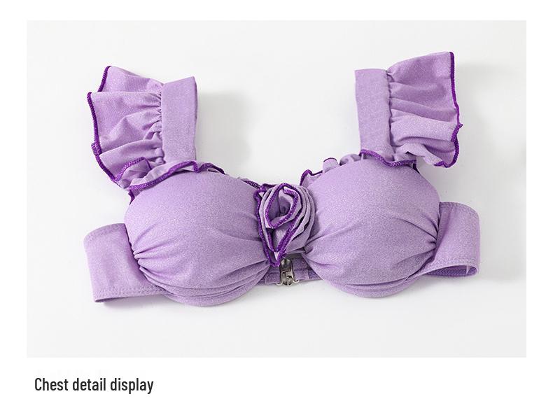 2025 Korean Sexy Gathered Swimsuit: Women's Three-Piece Set with Long-Sleeve Cover-Up