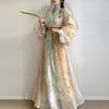 Chinese Jin Dynasty Style Hanfu, Cross-neck One-piece Waist-length Skirt, Daily Three-piece Set