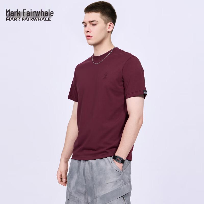 Mark Fairwhale Men's Applique Embroidery Cool-Feel Short Sleeve T-Shirt