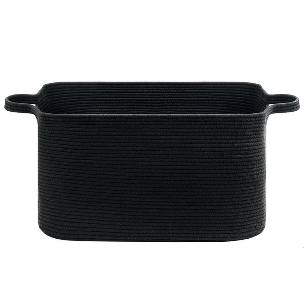 15x10x9 Inch Cotton Rope Basket Portable Large Capacity Woven Rope Baskets Foldable 22L Laundry Basket for Sundries Clothes