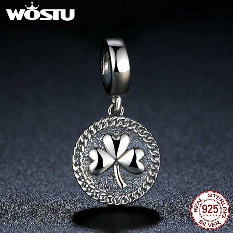 Podzimní novinka 100% 925 Sterling Silver Clover Charm Fit Originální přívěsky na náramek WST