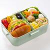 Skater Bento Box, Dull Green, 650ml, 4-Point Lock, For Women, Made In Japan YZFL7AG-A