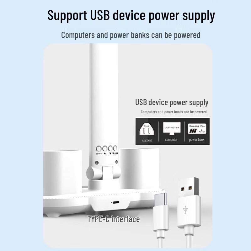 UOSU LED Dual-Head Desk Lamp with Fan and Clock