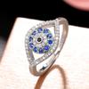 Elegant Dark Blue Zirconia Rings Cubic Zirconia Turkish Evil Eye Signet Ring for Women Jewelry Protection Lucky Gift