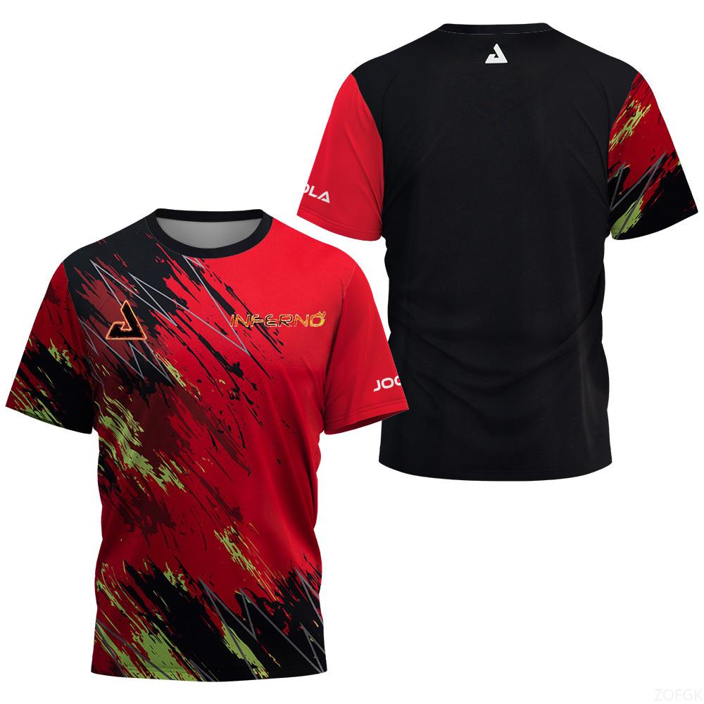 Herren Sommer Tischtennis Blumenprint Herren Badminton Tennis Marke Schnelltrocknend Kurzarm Herren Oberteil Sport T-Shirt