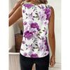 Summer Women's Camisole Vest Casual Round Neck Pullover Digital Print Tops Camisole