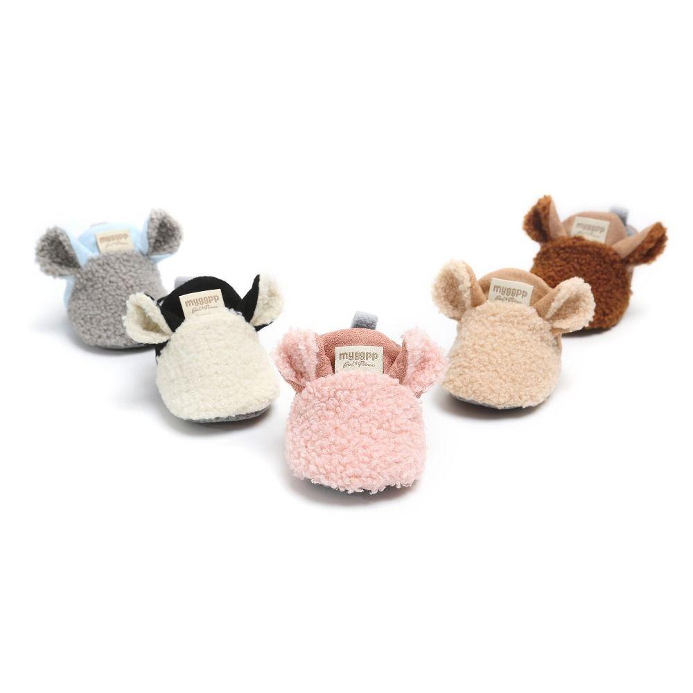 Soft Baby Crib Shoes Non-Slip Sole Baby Walking Shoes Cartoon Newborn Baby Booties Winter