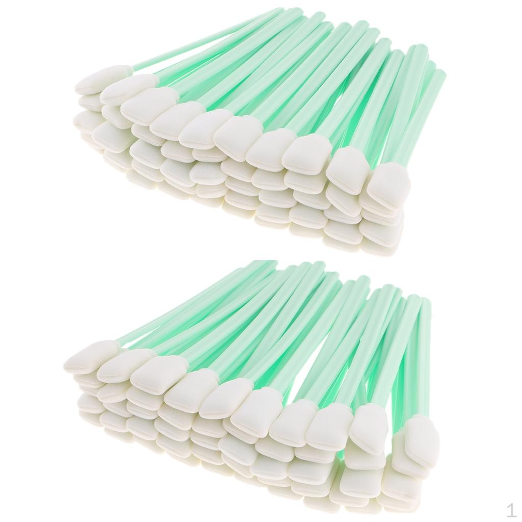 Pack of 100 5 '' Long 50 Pieces. Foam Tip Cleaning Swabs Sponge Pen for Inkjet Printhead Optical