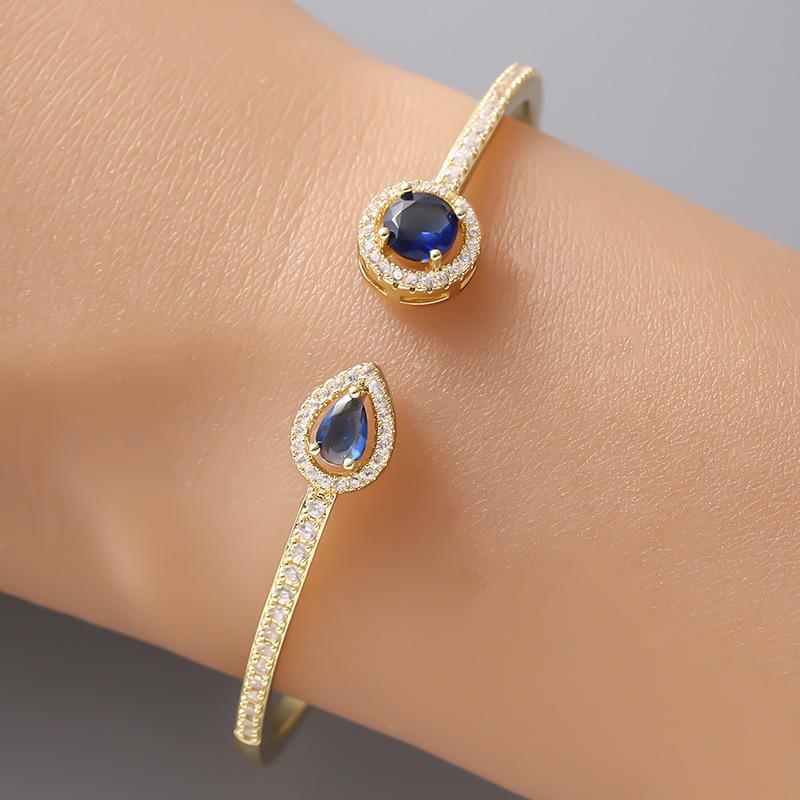 European and American New Style Micro-embellished Ultra-glitter Open Bracelet for Women, Light Luxury Adjustable Bracelet
