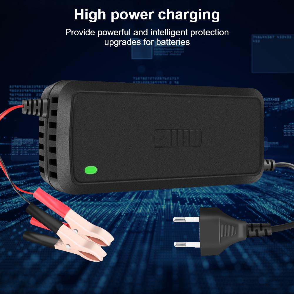 3 Stages Lead Acid AGM GEL Battery-chargers Full Automatic Car Battery Charger Smart Charger 12V 5A Intelligent Fast Power Charging