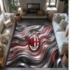 Tappeto in Flanella Stampato AC Milan Antiscivolo Morbido Poliestere Tappeto per Pavimento Tappetino Decorativo da Interno per Camera da Letto Soggiorno Divano Sala Giochi Decorazione Casa