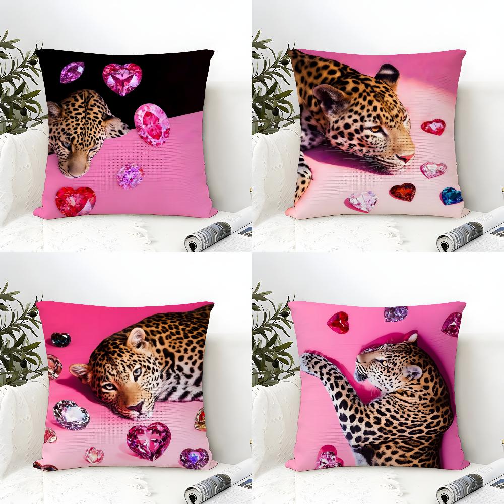 Naturally Beautiful Wild Leopard 1 Pillow Case Linen Pillow Case Sofa Home Decor Cushion Cover Cushion Cove