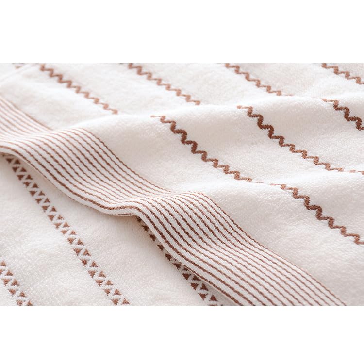 Face Towel Set with Wavy Pattern, 100% Cotton. Gentle On Skin, Fluffy, Soft, Absorbent, Fade-resistant, Low Lint Shedding, Durable, Breathable.