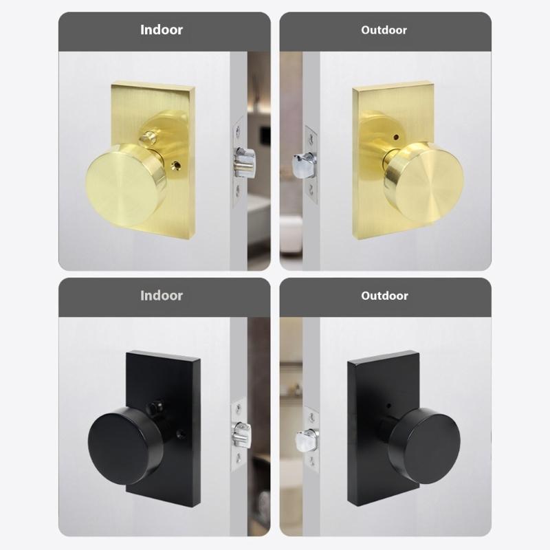 Modern Alloy Passage Door Locks Matte Black Finish Alloy Easy Installation Kits With Keys Plate Screws