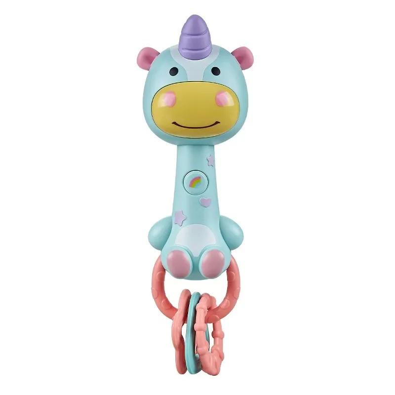 Baby Musical Rattle ToyLightUp Teether & Sensory Chew, BPAFree Soft Rubber, Baby Shower & 1st Birthday Gift for 618 Months