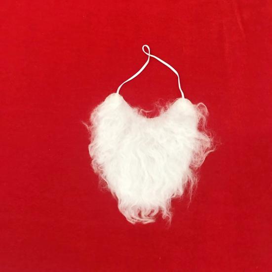 Santa Claus Beard Realistic Curly Fluffy Soft Elastic Band Costume Accessories Adults/Kids Christmas Performance Santa Fake White Handlebar
