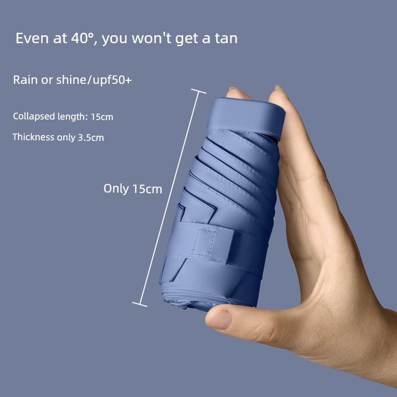Umbrella for Women, Compact and Portable, Dual-Use for Sun and Rain, Sun Protection and Uv Protection, 40% off Foldable Ultra-Light Card-Sized