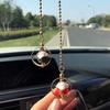 Ciondolo per Auto Gatto Portafortuna Decorazione Specchietto Retrovisore Ceramica Lega Accessori Cruscotto Regalo