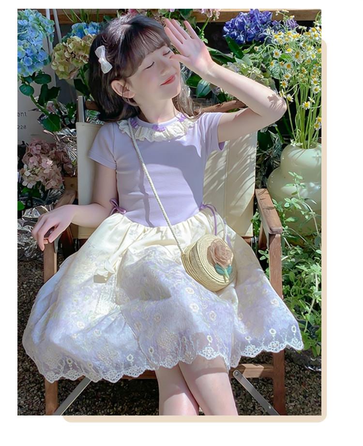 Girls' dress 2026 summer super western-style little girl, internet celebrity, middle-aged princess, chiffon dress, fluffy chiffon dress