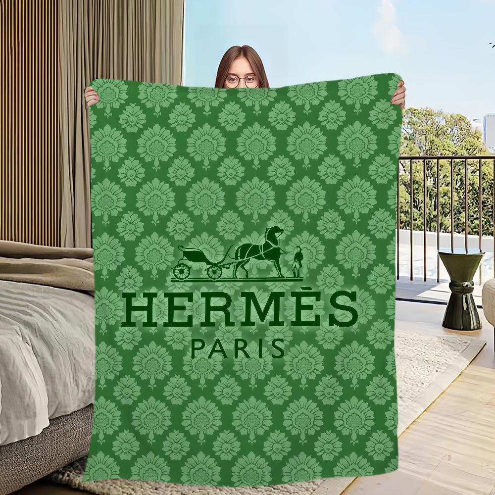 Arte caldo morbido lusso peluche marca Coperta alla moda per divano soggiorno ufficio LOGO camera da letto regalo da viaggio Flanella H-Her-mesES