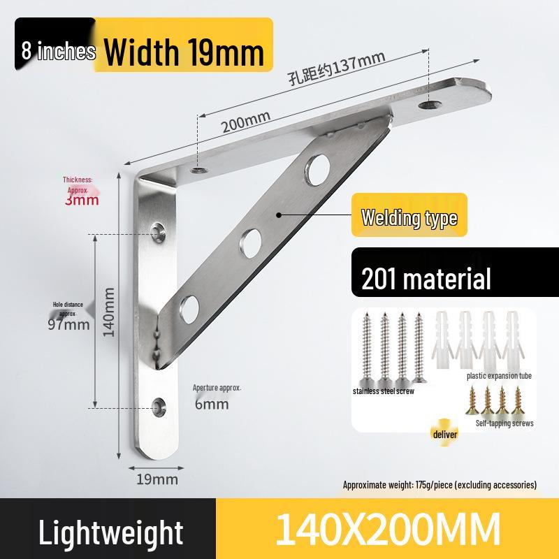 Stainless Steel Right Angle Wall Shelf Bracket Support