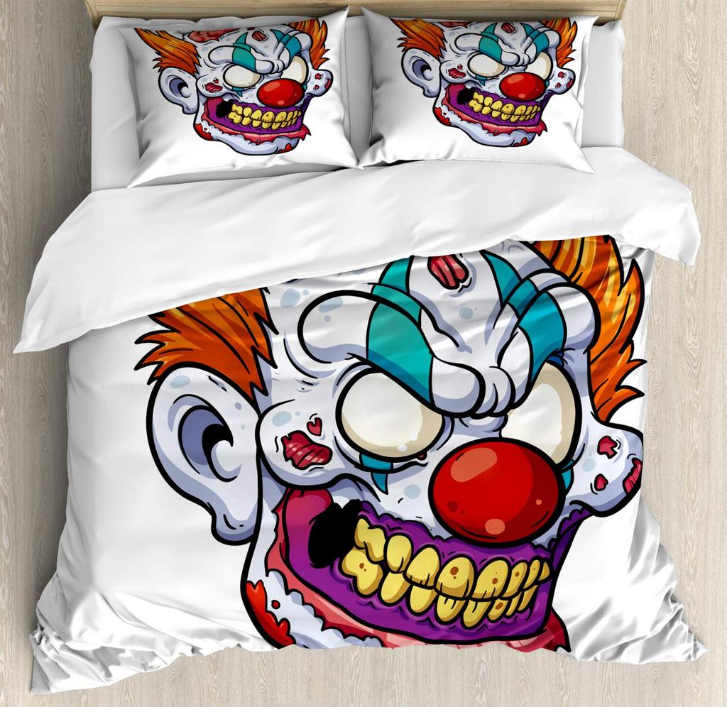 Cartoon Clown Duvet Cover for Kids Boys Girls Queen King Lightweight Quilt Cover Funny Circus Bedding Set Bedroom Decor No Quilt